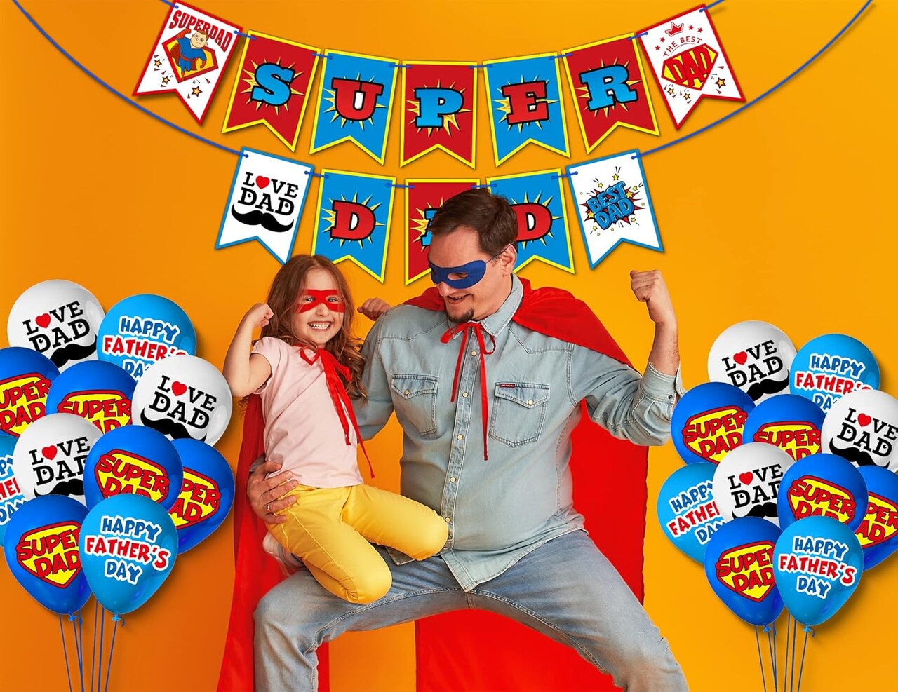 Super Dad Father’s Day Decorations – Banner & Balloon Party Set